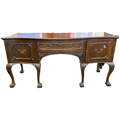 Lot 520 - Large Georgian Revival mahogany sideboard of...