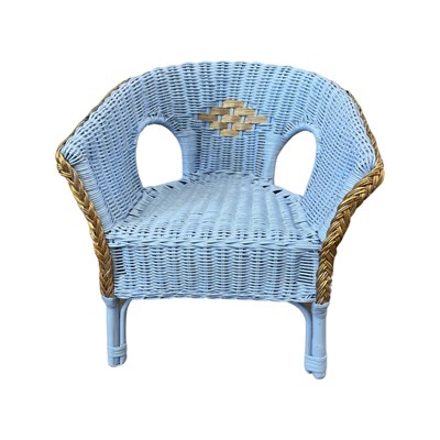 Lot 363 - A child's blue painted wicker chair