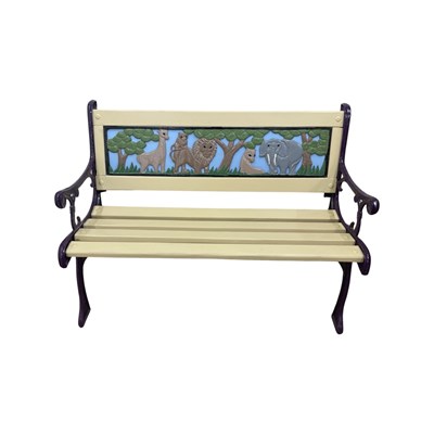 Lot 361 - A hand-painted child's wooden garden bench,...