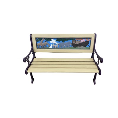 Lot 362 - A hand-painted child's wooden garden bench,...