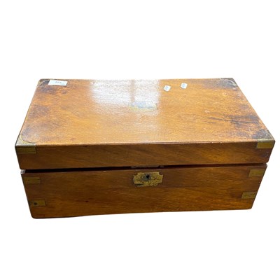 Lot 532 - Victorian writing box of hinged rectangular...