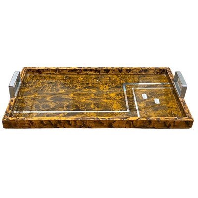 Lot 543 - An Art Deco style serving tray with chrome...