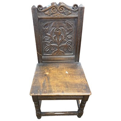 Lot 548 - Hard seated hall chair in the 18th Century...