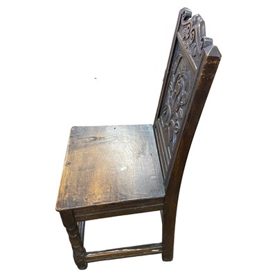 Lot 548 - Hard seated hall chair in the 18th Century...