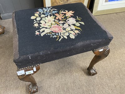 Lot 659 - A Georgian style stool of rectangular form...