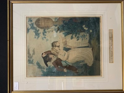 Lot 119 - Pair of colour-printed stippple engravings,...
