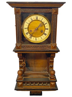 Lot 555 - Late 19th Century Vienna style wall clock set...