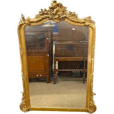 Lot 592 - 19th Century bevelled over mantel mirror set...