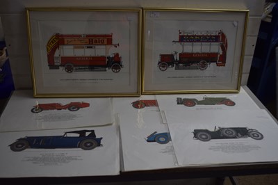 Lot 7 - Two framed prints of vintage buses together...