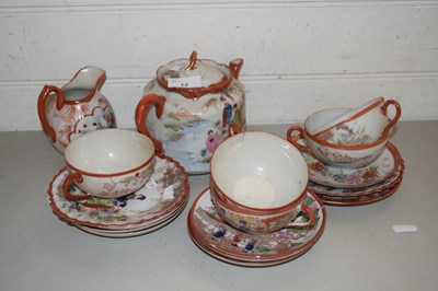 Lot 12 - Japanese eggshell porcelain tea set