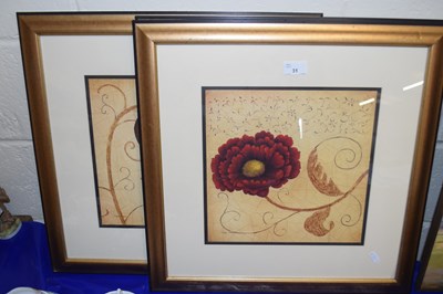 Lot 31 - Three gilt framed floral prints