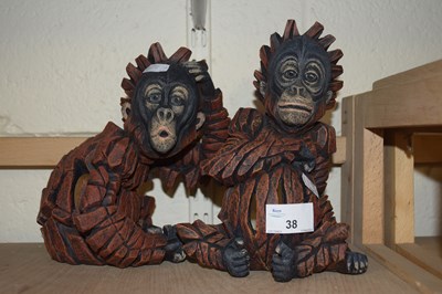 Lot 38 - Pair of composition models of monkeys