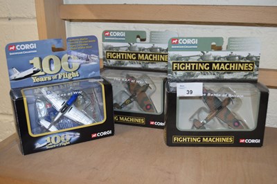 Lot 39 - Three boxed Corgi fighter aircraft