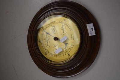 Lot 42 - Oak cased barometer by Walker & Hall