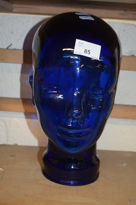 Lot 85 - A blue glass head