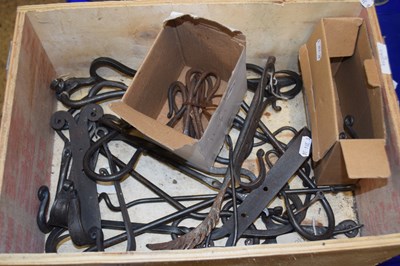 Lot 110 - Box of hand crafted iron hooks