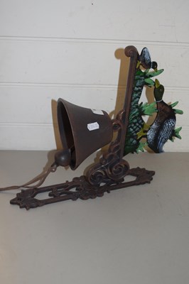 Lot 154 - Modern cast iron wall bell with duck decoration