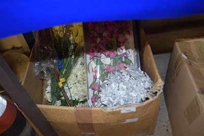 Lot 209 - Box of various fake flowers and foliage