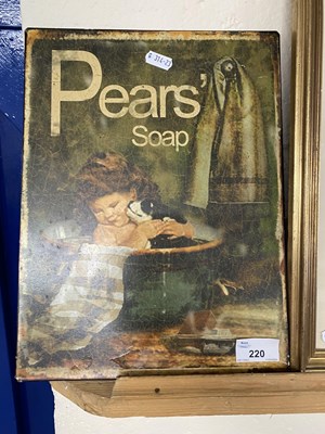 Lot 220 - Reproduction Pears Soap metal advertising picture