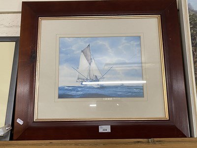 Lot 224 - Coloured print, yachting scene