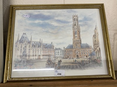 Lot 226 - Coloured print, French town square