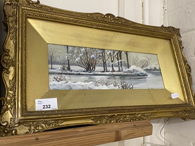 Lot 232 - Arbor Vitor, study of a winter scene, oil on...