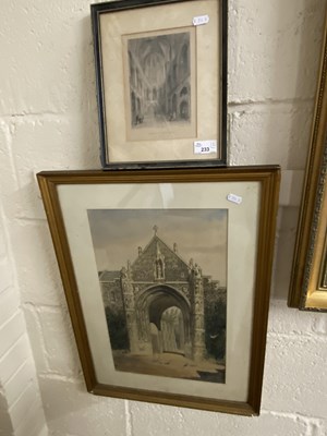 Lot 233 - 19th Century engraving, interior of Norwich...