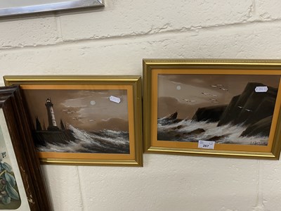 Lot 267 - A pair of seascapes indistinctly signed...