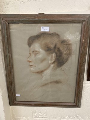 Lot 269 - N Miller, portrait study, pastel, framed and...