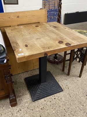 Lot 294 - Pine top and metal based cafe or pub table,...