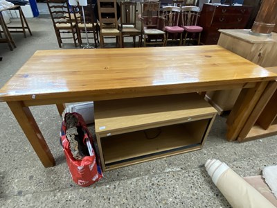 Lot 297 - Modern pine kitchen table, 183cm wide