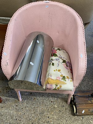 Lot 306 - Loom style chair together with a metal bread bin