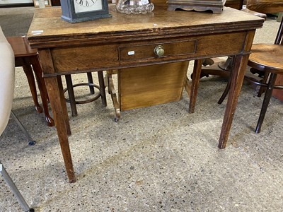 Lot 311 - Georgian oak folding tea table with single drawer