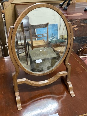 Lot 336 - Small oval swing dressing table mirror