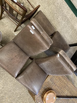 Lot 349 - Set of four modern leather upholstered dining...