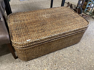 Lot 350 - Large wickerwork storage box or coffee table,...