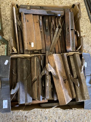 Lot 354 - Three boxes of various wood working planes