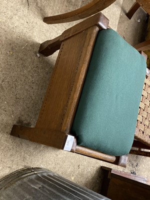 Lot 361 - Small green upholstered oak stool