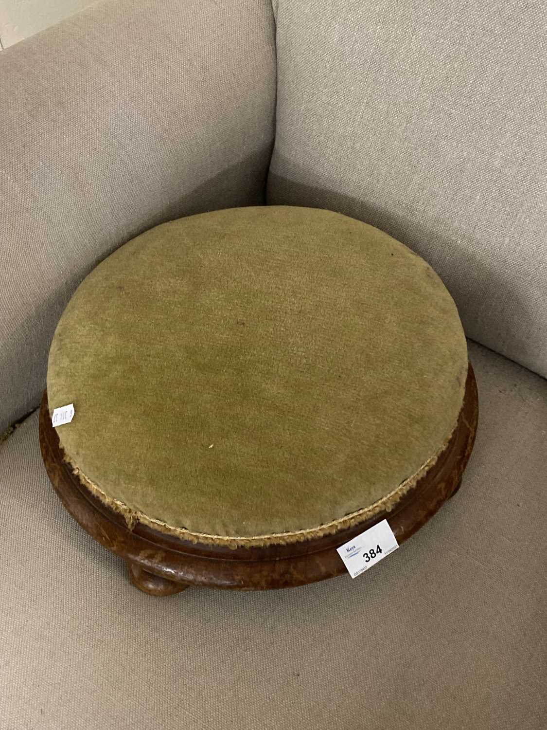 Lot 384 - Small Victorian circular footstool