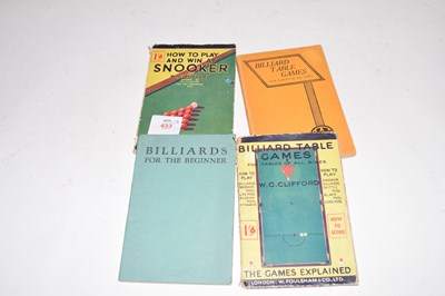 Lot 433 - W G CLIFFORD: four paperback vols BILLIARDS...