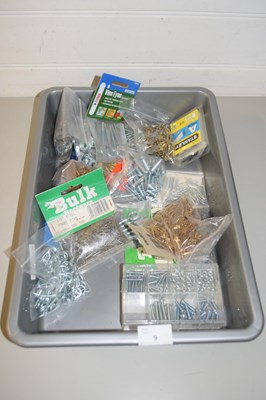 Lot 9 - BOX VARIOUS HARDWARE SUPPLIES, PANEL PINS ETC