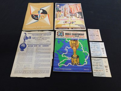 Lot 350 - Packet - 1966 World Cup program plus two...