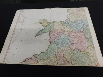 Lot 362 - Wales - engraved hand coloured large scale map...