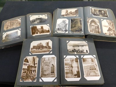 Lot 376 - 3 old postcard albums with good quantity UK...