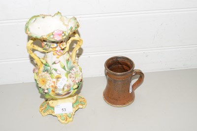 Lot 53 - COALBROOKDALE STYLE DOUBLE HANDLED FLORAL...