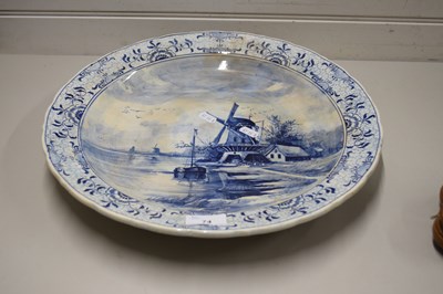 Lot 74 - DELFT WALL CHARGER DECORATED WITH A WINDMILL