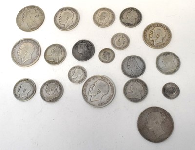 Lot 65 - Colln various pre-1920 English Silver Coins,...