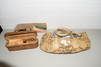 Lot 102 - SMALL BAG AND A BOX CONTAINING VARIOUS...