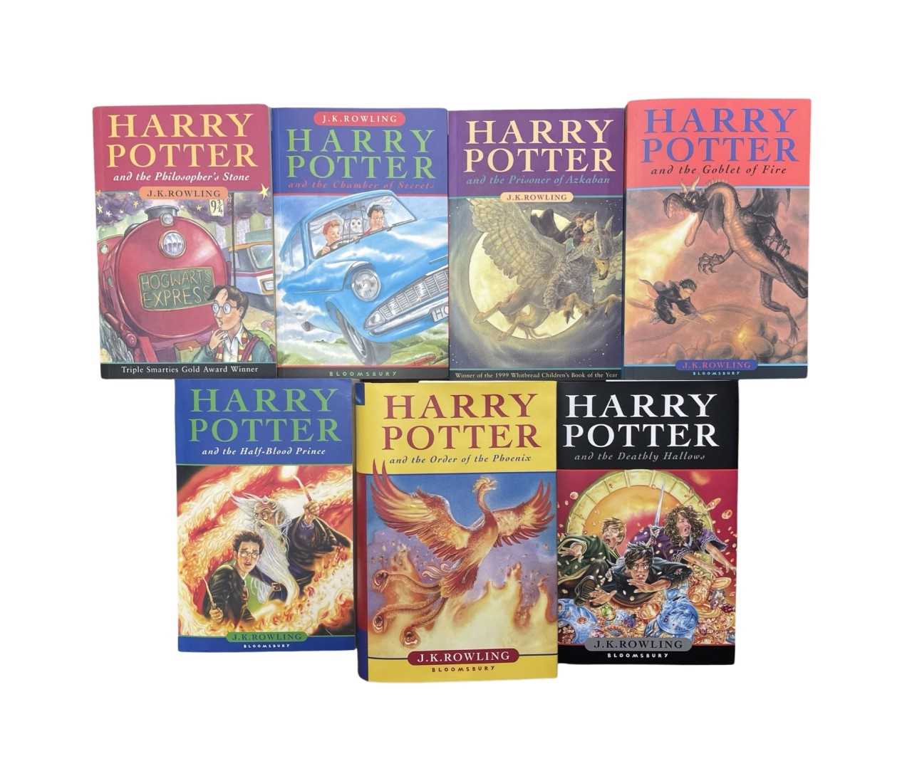 Lot 153 - A full set of Harry Potter books by JK Rowling,...