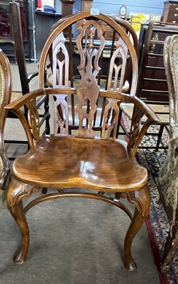 Lot 514 - Reproduction Gothic style Windsor chair with...